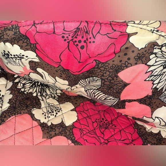 VTG Retired Vera Bradley Mocha Rouge Eloise Clam Shell Kiss Lock Purse - Picture 4 of 9